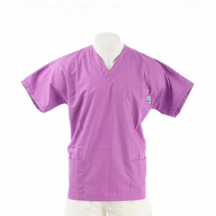  Lotus Short Sleeve Scrub Top with Side Pockets 100% Cotton