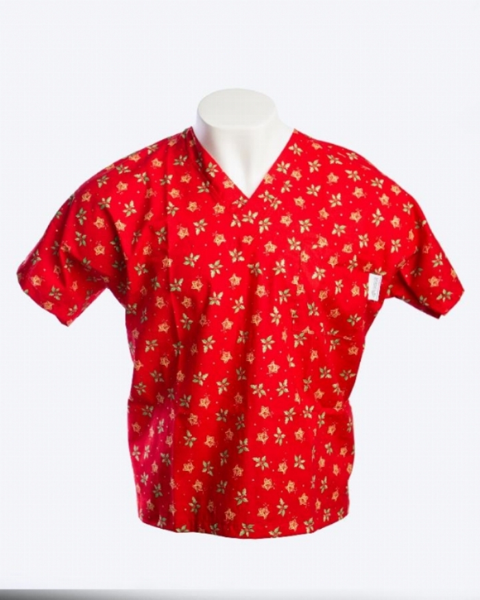 Holly And The Stars Short Sleeve Scrub Top 100% Cotton