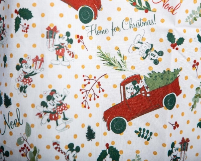 Home For Christmas Mickey Short Sleeve Scrub Top 100% Cotton
