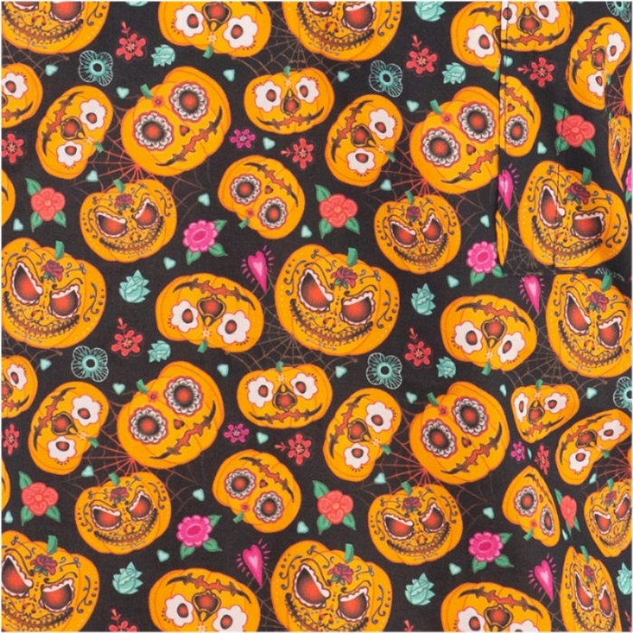 Halloween Happy Pumpkins Short Sleeve Scrub Top 100% Cotton