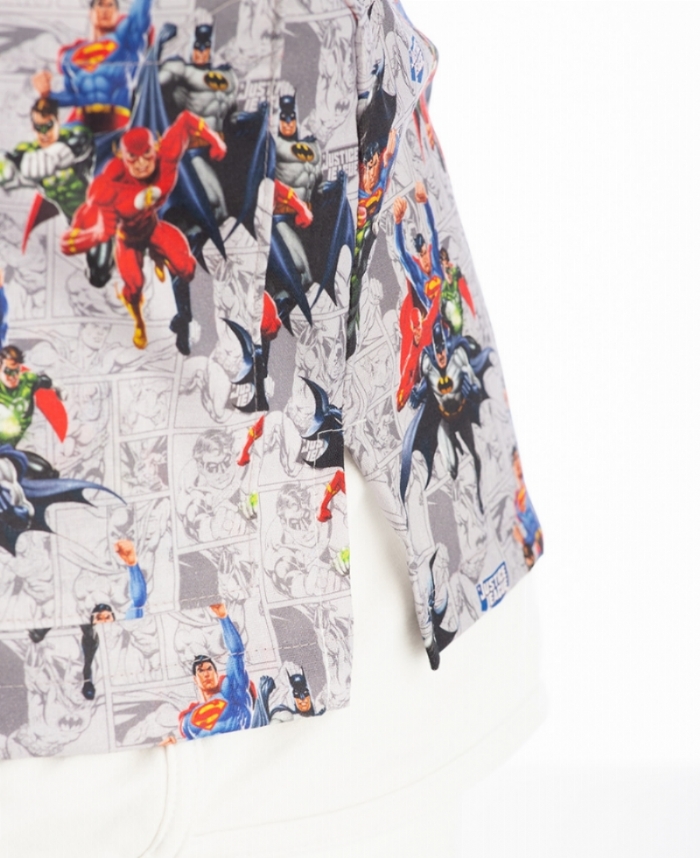 Superheroes Justice League Short Sleeve Scrub Top 100% Cotton