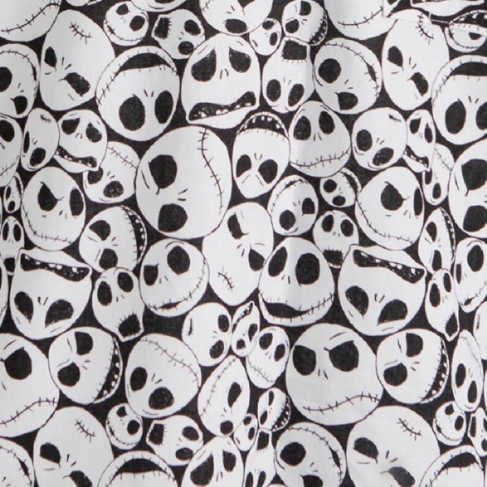 Disney The Nightmare Before Christmas Skulls Short Sleeve Scrub Top 100% Cotton