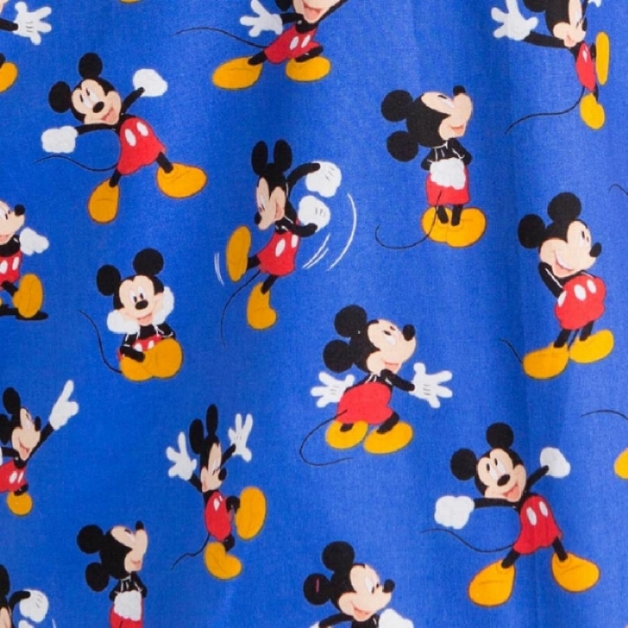 Disney Blue Mickey Mouse Short Sleeve Scrub Top 100% Cotton