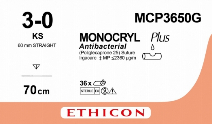 MONOCRYL Plus Antibacterial (poliglecaprone 25) Suture